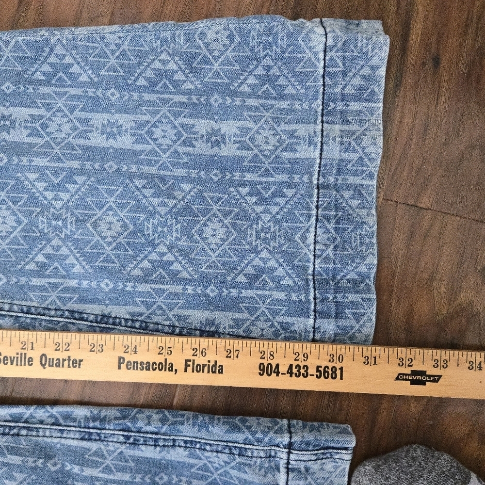 Rock And Roll Hooey Aztec High Rise Trouser Jeans Womens Size 33x32 Western - Picture 7 of 10